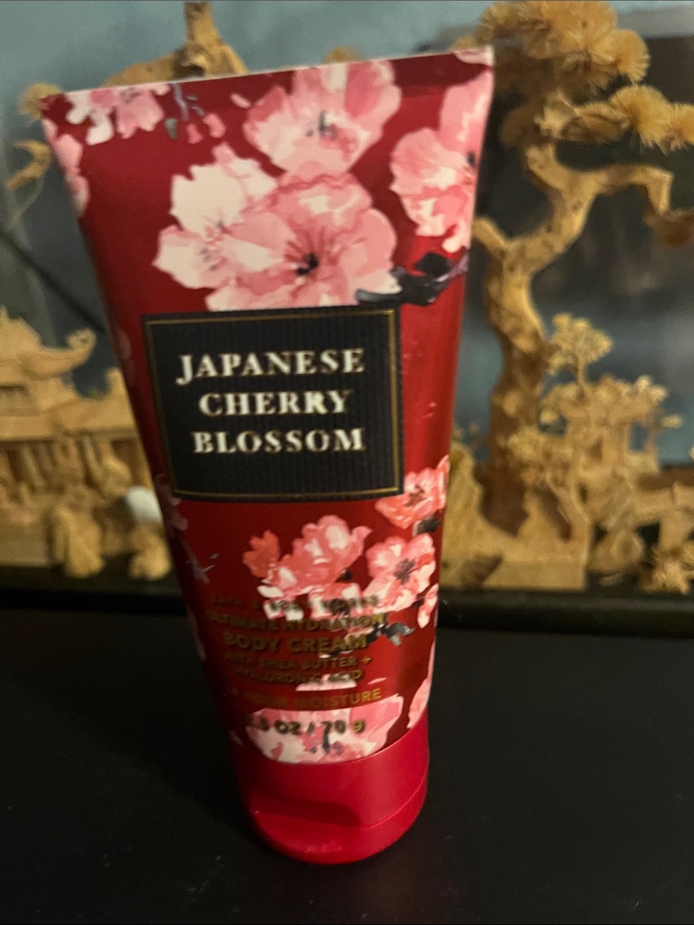Japanese Cherry Blossom Body Cream - Pink & Red Floral Tube